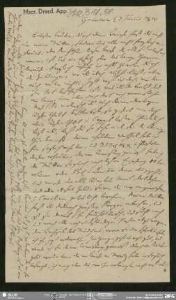 Eigenh. Brief von Johann Carl Fürchtegott Schlegel an August Wilhelm von Schlegel, Hannover, 03.06.1810