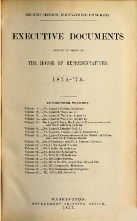 House documents. [276,16.] 1874/75 = Congress 43, Sess. 2