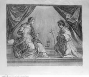 Raccolta de' quadri ... posseduti da S.A.R. Pietro Leopoldo, Florenz 1778, Tafel 60: Verkündigung