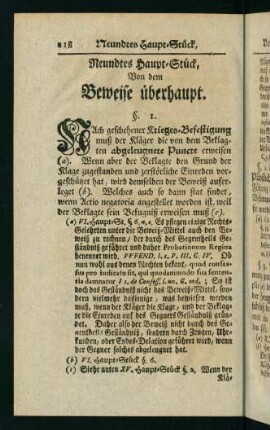 118-125, Neundtes Haupt-Stück, von dem Beweise überhaupt