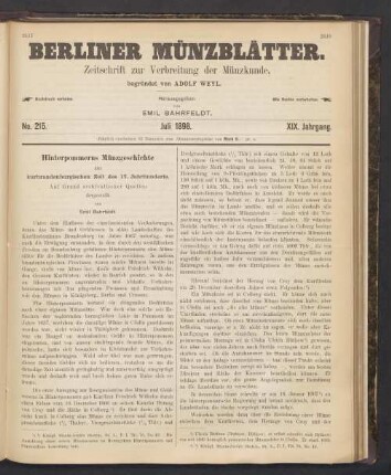 No. 215. Juli 1898