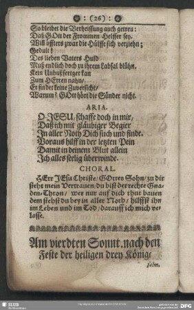 Am vierdten Sonnt. nach dem Feste der heiligen drey Könige