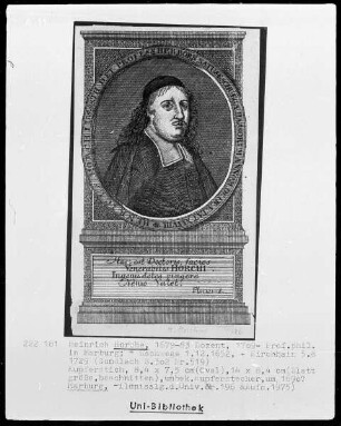 Heinrich Horche (1652-1729), 1679-1683 Dozent, ab 1709 Professor der Theologie in Marburg