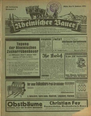 Rheinischer Bauer / 49. Jahrgang 1931