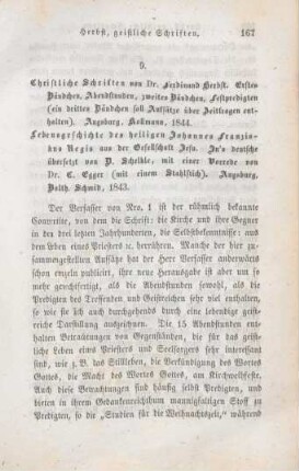 167-172 [Rezension] Herbst, Ferdinand, Christliche Schriften