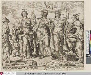 [Man Assisted by Faith, Hope and Charity; Der Mensch unterstützt von den geistlichen Tugenden]
