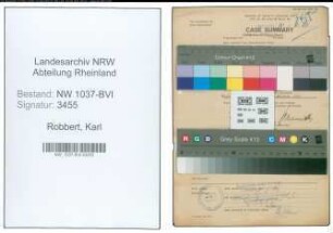 Entnazifizierung Karl Robbert , geb. 27.06.1908 (Verw.Inspektor)
