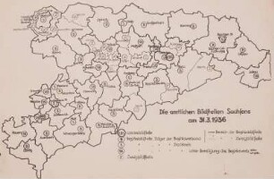 Sachsen. Die amtlichen Bildstellen Sachsens am 31. 3. 1936, Übersichtskarte
