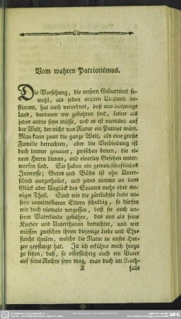 Vom wahren Patriotismus