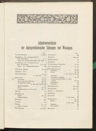 Inhaltsverzeichniss der Amtsgerichtsbezirke Salzungen und Wasungen.