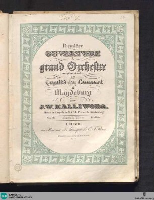 Première ouverture à grand orchestre : op. 38
