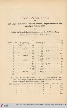 Preis-Verzeichnis
