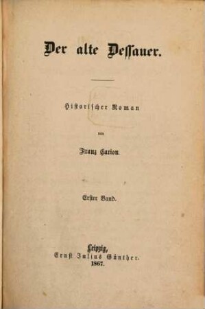 Der alte Dessauer : historischer Roman, 1