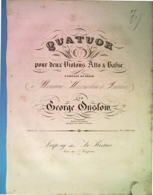 Quatuor pour deux violons, alto & basse : oeuvre 47