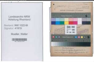 Entnazifizierung Walter Mueller , geb. 13.01.1905 (Arbeiter)