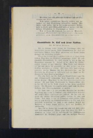 Staatssekretär Dr. Golf nach seiner Rückkehr