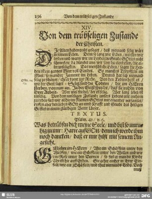 XIV. Von dem trübseligen Zustande der Christen