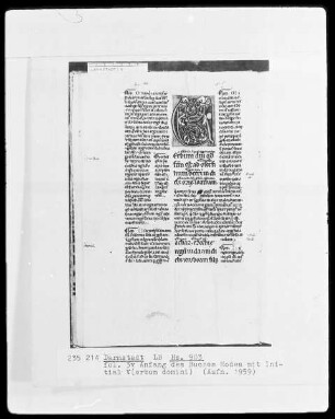 Die 12 kleinen Propheten mit Glosse — Initiale V(erbum domini), Folio 3verso