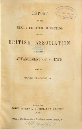 Report of the ... meeting. 64. 1894 (1894)