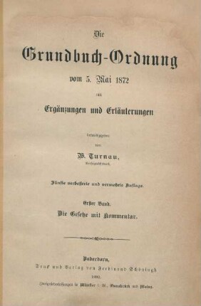 Bd. 1: Die Gesetze mit Kommentar
