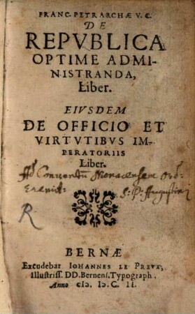 De Republica optime administranda Liber