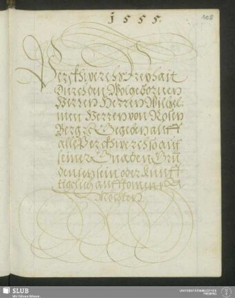 Bergwerks Freiheit durch den Wohlgebornen Herren Herren Wilhelmen Herren von Rosen, 1555