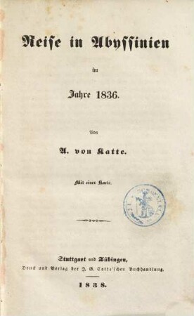 Reise in Abyssinien im Jahre 1836