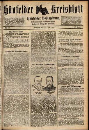 Ausgabe vom Dienstag, den 29. Juni 1926.