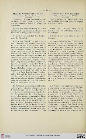 Sitzung des Vorstands vom 22. Januar 1890 / Séance du Comité du 22 janvier 1890