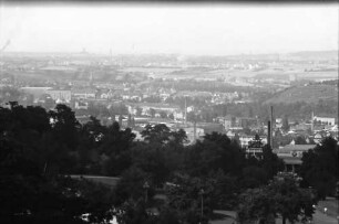 Stuttgart: Landesausstellung, Blick vom Aussichtsturm auf Zuffenhausen
