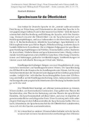Sprachwissen für die Öffentlichkeit