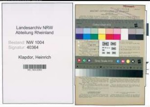 Entnazifizierung Heinrich Klapdor , geb. 24.03.1901 (Gelderheber)