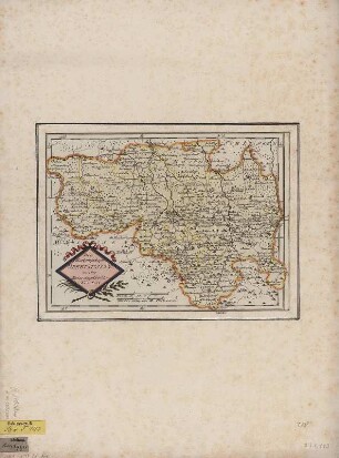 Karte der Oberlausitz, 1:375 000, Kupferstich., 1791