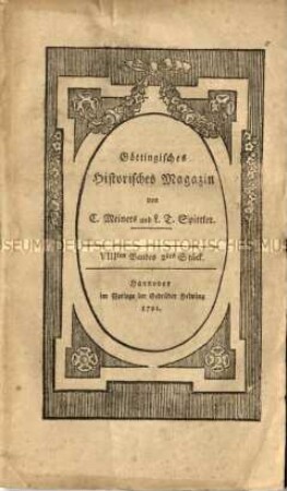 Göttingisches historisches Magazin. 8. 1791