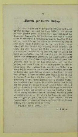 Vorrede zur vierten Auflage