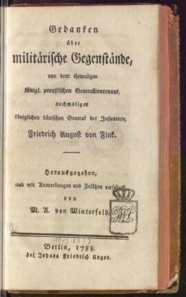 Gedanken über militärische Gegenstände