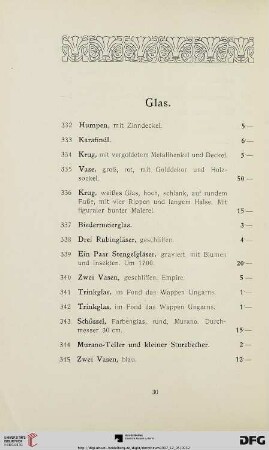 Glas (Nr. 332-345)