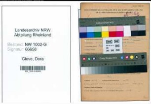 Entnazifizierung Dora Cleve, geb. 12.05.1899 ()