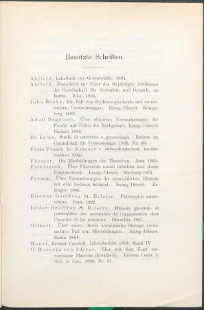 Benutzte Schriften.