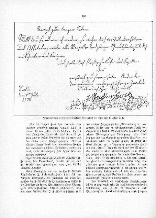 Stammbuchblatt mit der eigenhändigen Unterschrift des Invaliden Martin Koch