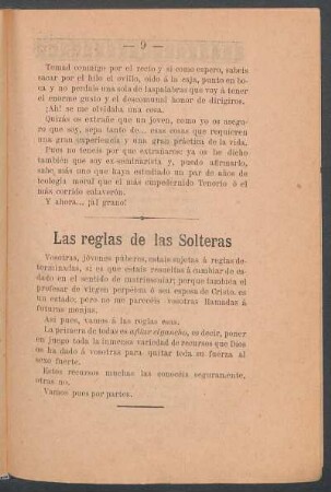 Las reglas de las solteras