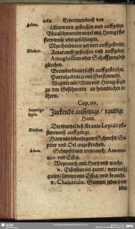 Cap. 119. Juckende aussetzige, raudige Haut