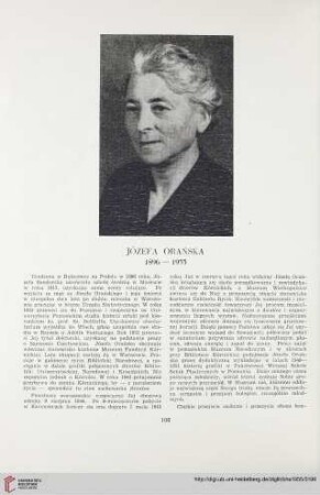 17: Józefa Orańska 1896 - 1955