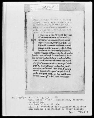 Augustinus, Excerpta ex operibus — Initiale I(n omnibus scripturis), Folio 75recto