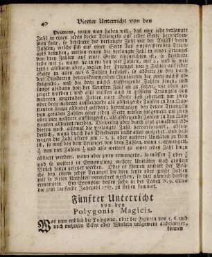 Fünfter Unterricht von den Polygonis Magicis.