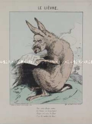 Le lièvre - Karikatur auf Trochu als Hase