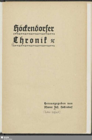 Höckendorfer Chronik