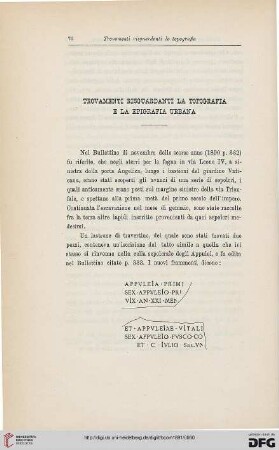 19: Trovamenti risguardanti la topografia e la epigrafia urbana, [46]