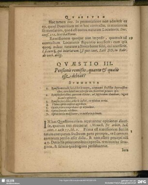 Quaestio III. Pensionis remißio, quanta & qualis esse debeat?