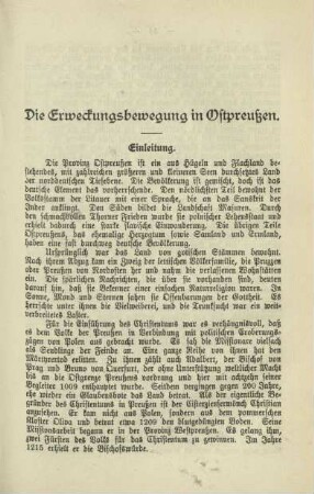 Die Erweckungsbewegung in Ostpreußen